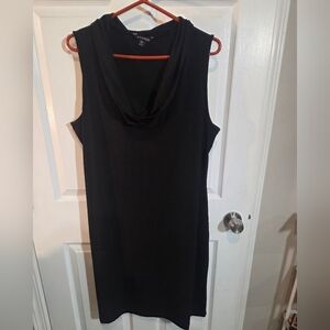 George Classic Black Cowl Neck Midi Dress